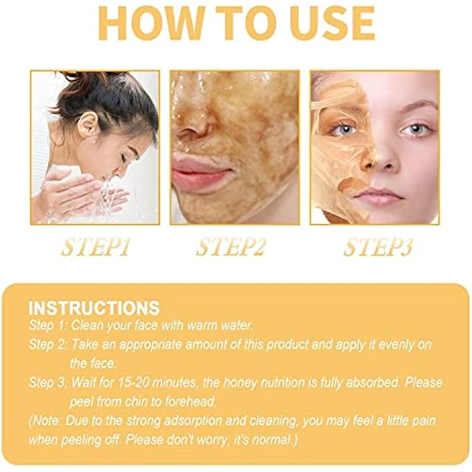 FDTY قناع العسل، قناع العسل المقشر، قناع إزالة الرؤوس السوداء، تنظيف عميق وإزالة الجلد الميت، التحكم في الرؤوس السوداء وتقليص المسام (2 قطعة) - Image 4